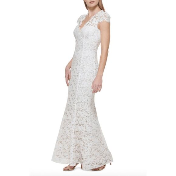 Eliza J Lace Fit & Flare Gown US 14 $268 - Picture 2 of 10